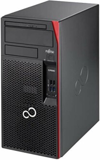 Fujitsu Esprimo PC-Gehäuse in Schwarz und Rot