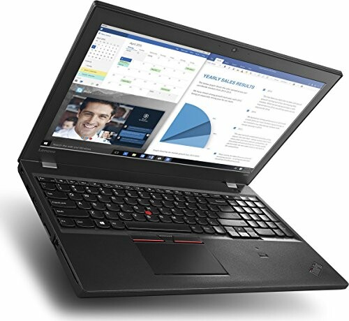 Lenovo ThinkPad Laptop mit geöffnetem Bildschirm