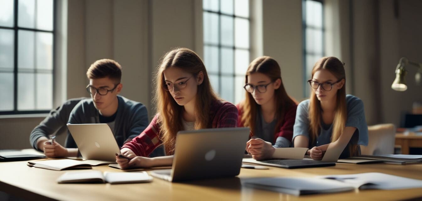 Group of students with laptops